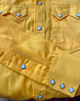 Deadstock 70s Western Cowboy Shirt Vintage Stop Sign Yellow Diamond Snaps 15M Rockmount VFG