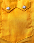 Deadstock 70s Western Cowboy Shirt Vintage Stop Sign Yellow Diamond Snaps 15M Rockmount VFG