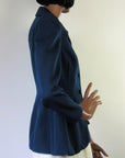 40s Vintage Gab Jacket Fit and Flare Navy Blue Medium Rollman's VFG