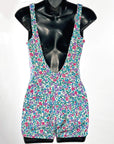 60s One Piece Pin Up Swimsuit Women's Vintage 70s Floral XL Perfection Fit by Roxanne VFG