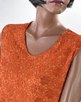 Vintage 20s Rust Lace Flapper Dress Drop Waist Handkerchief Hem VFG