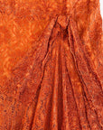 Vintage 20s Rust Lace Flapper Dress Drop Waist Handkerchief Hem VFG