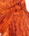 Vintage 20s Rust Lace Flapper Dress Drop Waist Handkerchief Hem VFG