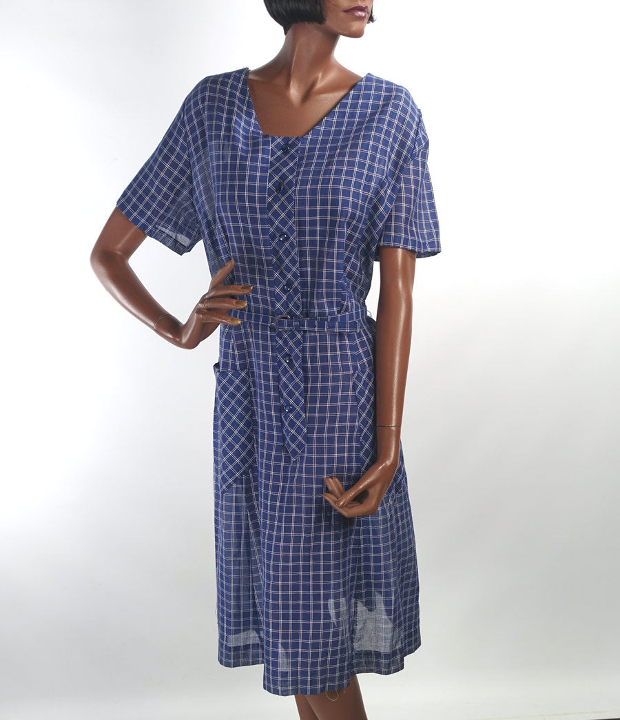 60s tattersall plaid NOS dress