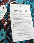 60s Day Dress Deadstock Vintage NOS Turquoise Argyle Tapa Patchwork Print XL Smartsetter VFG