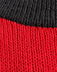 St John for Saks Red & Black Knit Dress Vintage 80s 90s Buttons & Chain VFG