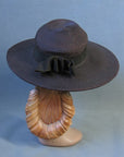 40s Vintage Platter Hat Brown Women's Wide Brim Sunnyland VFG New York Creation