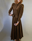 70s Vintage Suzy Creamcheese Velveteen Edwardian Style Suit Outfit Boho XS/S VFG