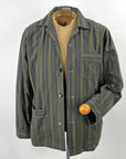 Vintage 50s Striped Shirt Rockabilly Dark Torino Large VFG
