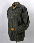 Vintage 50s Striped Shirt Rockabilly Dark Torino Large VFG
