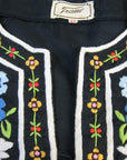 70s Women's Blouse Cottagecore Top Embroidered Vintage Boho Hippie Tunic S/M VFG Tramo
