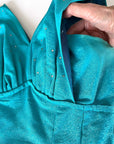 50s Rockabilly Prom Dress Vintage Fit and Flare Dance Party Rhinestone Trim VFG