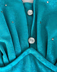 50s Rockabilly Prom Dress Vintage Fit and Flare Dance Party Rhinestone Trim VFG