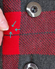80s Designer Red & Gray Plaid Knit SweaterJacket Valentino VFG