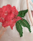 50s Nylon Chiffon Top Pink BabyDoll60s PJ Pajama Top Lace Roses VFG Van Raalte