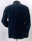Edwardian Men's Velvet Smoking Jacket Midnight Blue Satin Trim Antique Flawed As Is VFG