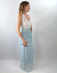 60s Maxi Dress Halter Neck Gingham Medium Vicky Vaughn VFG