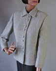 50s Women's Jacket Vintage Blue Tweed Suit Cashmere? M/L Marguerite Walter VFG