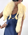 Vintage White Fox Fur Pelt Stole 20s 30s Hollywood Glam VFG