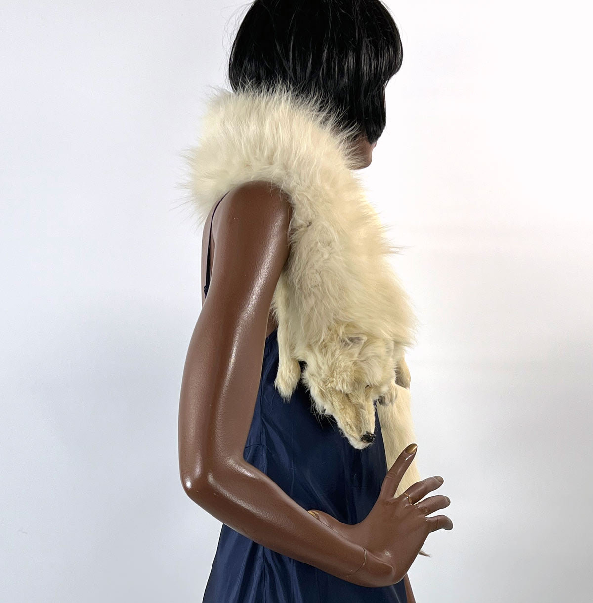 Vintage White Fox Fur Pelt Stole 20s 30s Hollywood Glam VFG