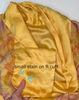 Vintage 20s Robe Yellow Gold Satin Floral Shimmer 30s Kimono Style VFG