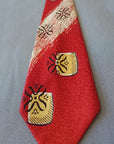 40s Wide Vintage Necktie Petroglyph Print Wilson Yellowstone Neck Tie VFG