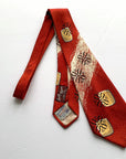 40s Wide Vintage Necktie Petroglyph Print Wilson Yellowstone Neck Tie VFG