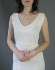 Women's 30s White Summer Dress Body Con Vintage XS VFG