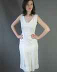 Women's 30s White Summer Dress Body Con Vintage XS VFG
