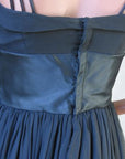 Women's 50s Dress Party Vintage Black Chiffon Full Skirt LBD Silk Small to Medium VFG