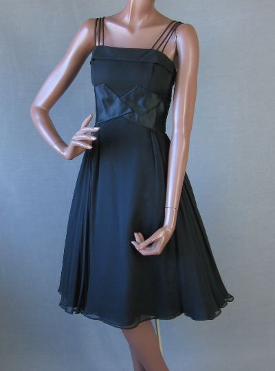 50s Dress Party Vintage Black Chiffon Full Skirt LBD Silk Small to Medium VFG 50s Dress Party Vintage Black Chiffon Full Skirt LBD Silk Small to Medium VFG