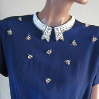 details 1940s vintage embellished blouse