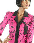 1940s fuschia pink print blouse