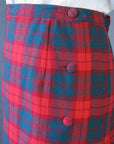 Women's Vintage 60s Skirt Jacket Suit Set Tartan Plaid Scarf Kilt M Aljean VFG