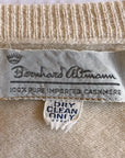 50s Cashmere Cardigan Women's Sweater 60s Vintage Intarsia Leather Plants Bernhard Altmann VFG