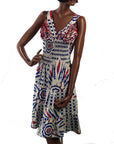 1980s sundress with elasticized shirred bodice