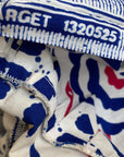 80s Sun Dress Women's Tiered Skirt Ruffled Blue White Red Block Print Vintage Festival Small VFG