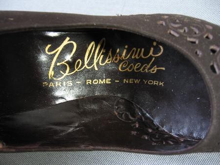1950s vintage stilettos Bellissimi Coeds logo insole