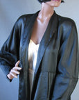 shawl collared 40s satin swing coat