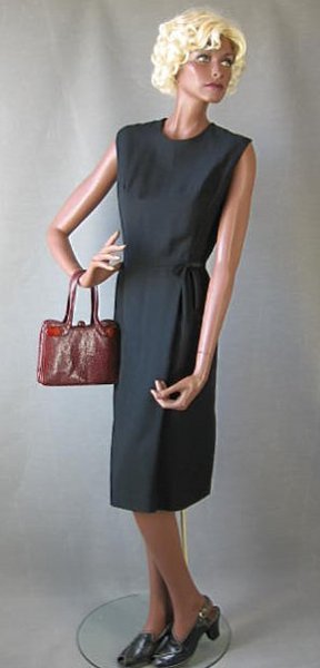 vintage 1960s black sheath dress