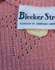 70s long peach colored knit dress label, Bleeker Sreet Division of Jonathan Logan