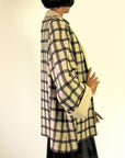50s Swing Jacket Women's Vintage Windowpane Plaid M/L VFG Wm Block