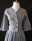 Women's Vintage 50s Skirt Suit Outfit Jacket Rockabilly Gingham Cotton Small VFG
