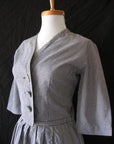 Women's Vintage 50s Skirt Suit Outfit Jacket Rockabilly Gingham Cotton Small VFG