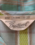 Women's Vintage Day Dress 50s 60s Novelty Plaid Pastels Large VFG Penney's Brentwood