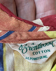 40s Day Dress 50s  Women's Vintage Large Scale Plaid Sunshine Colors M/L VFG Brentwood JC Penney