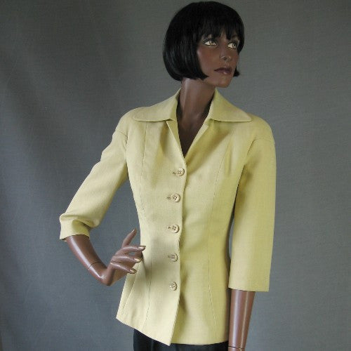 50s Women's Jacket Vintage Curvy Suit Coat Bullocks Palm Beach Cloth Small  to Medium VFG