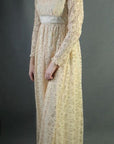 70s vintage does Bridgerton lace maxi dress