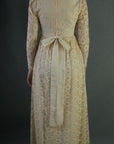 back view, romantic lace long gown