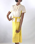 1960s colorblock skirt and blouse, NOS